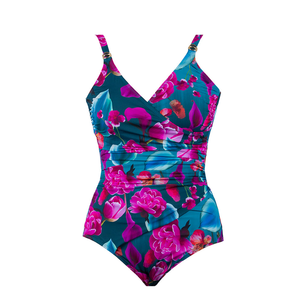 Honolulu Floral Mock Wrap Swimsuit Seaspray Swimwear