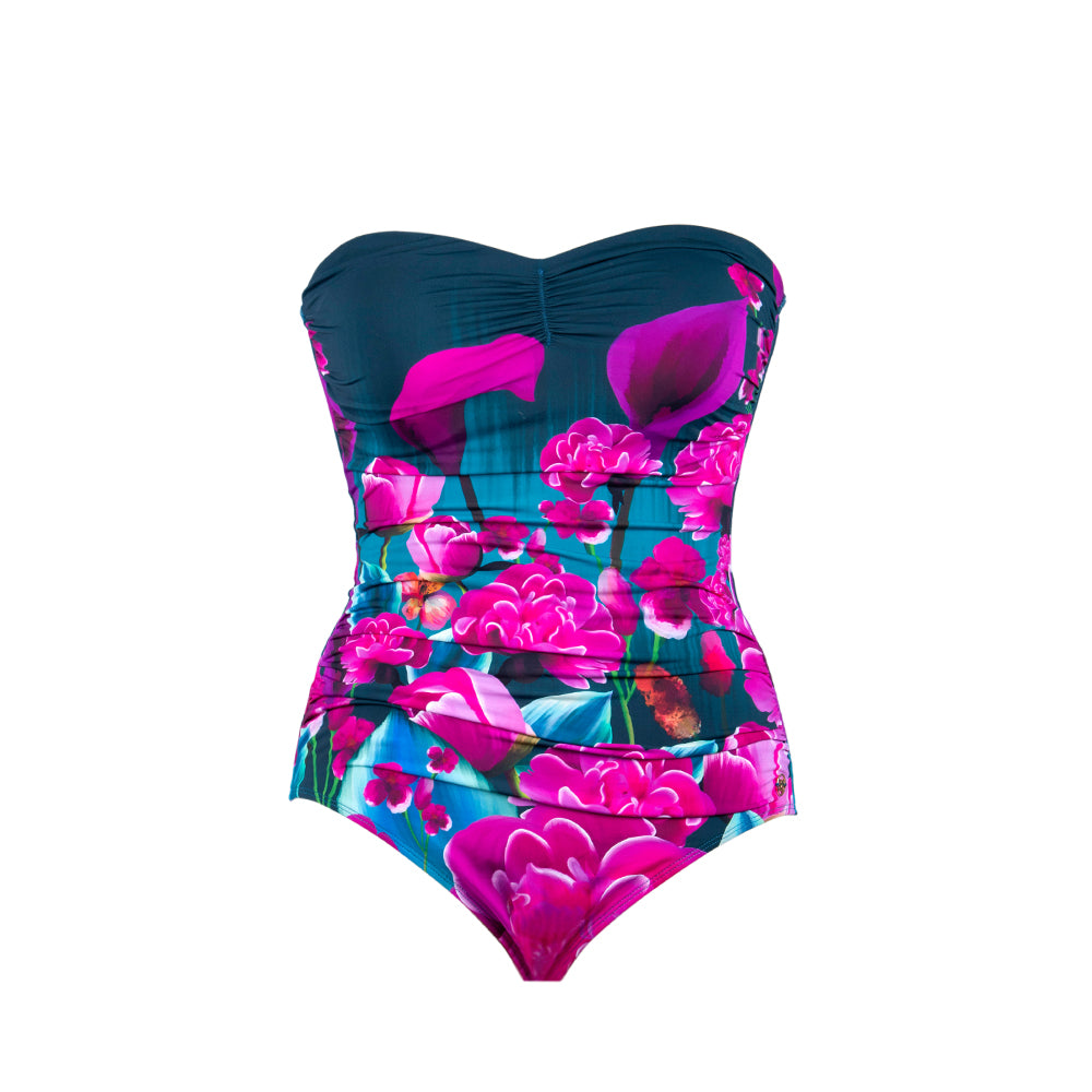 Honolulu Gathered Bandeau Swimsuit Seaspray Swimwear