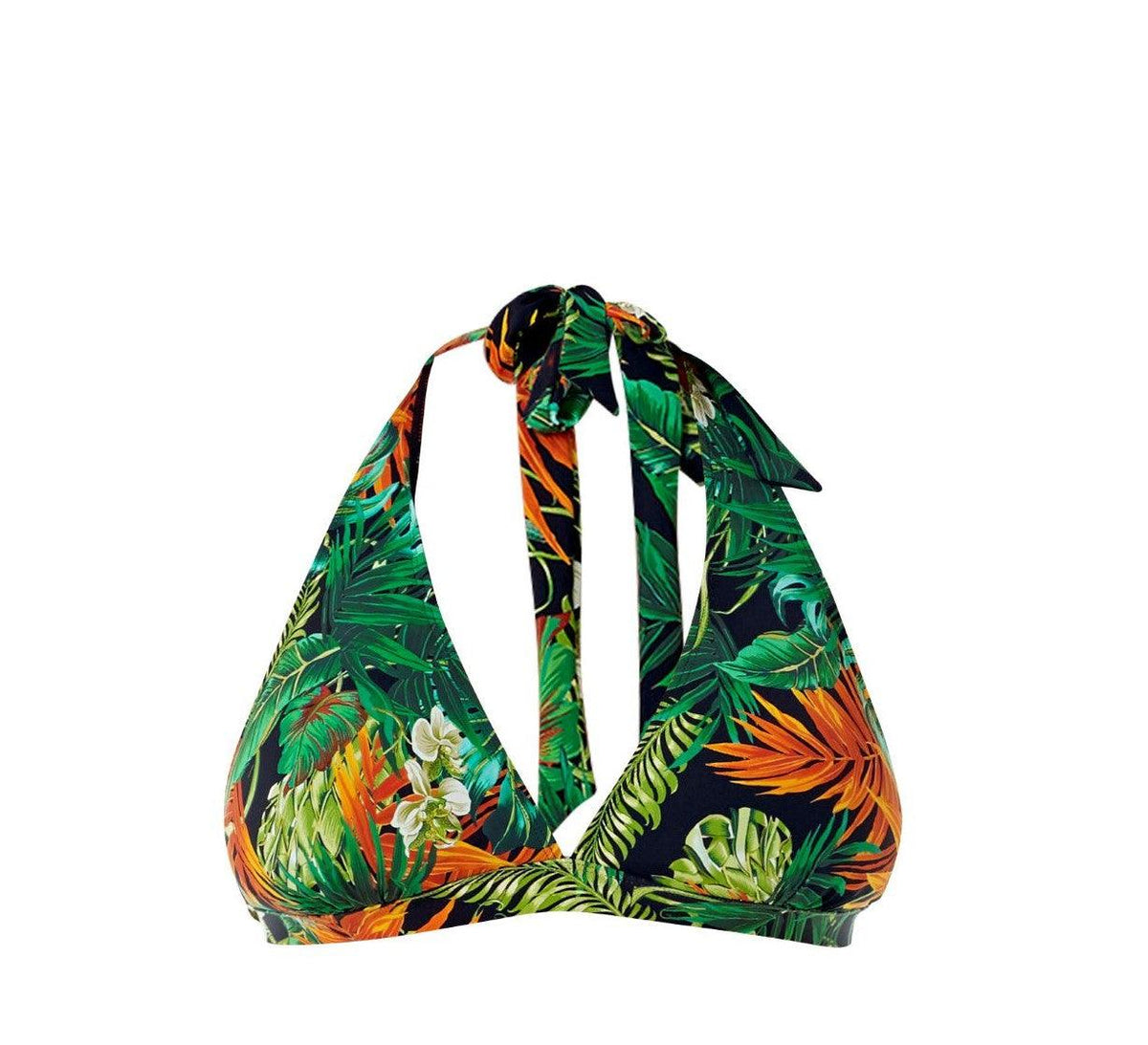 Tropical Green Tie Side Triangle Bikini