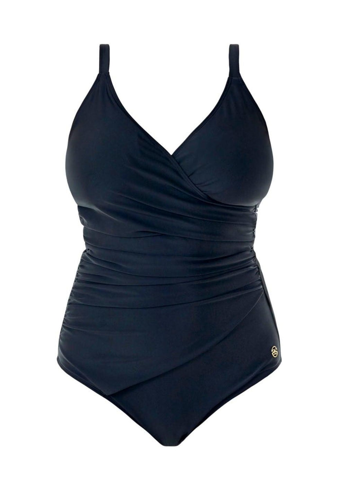 Chloe Mock Wrap Swimsuit Black - Seaspray Swimwear