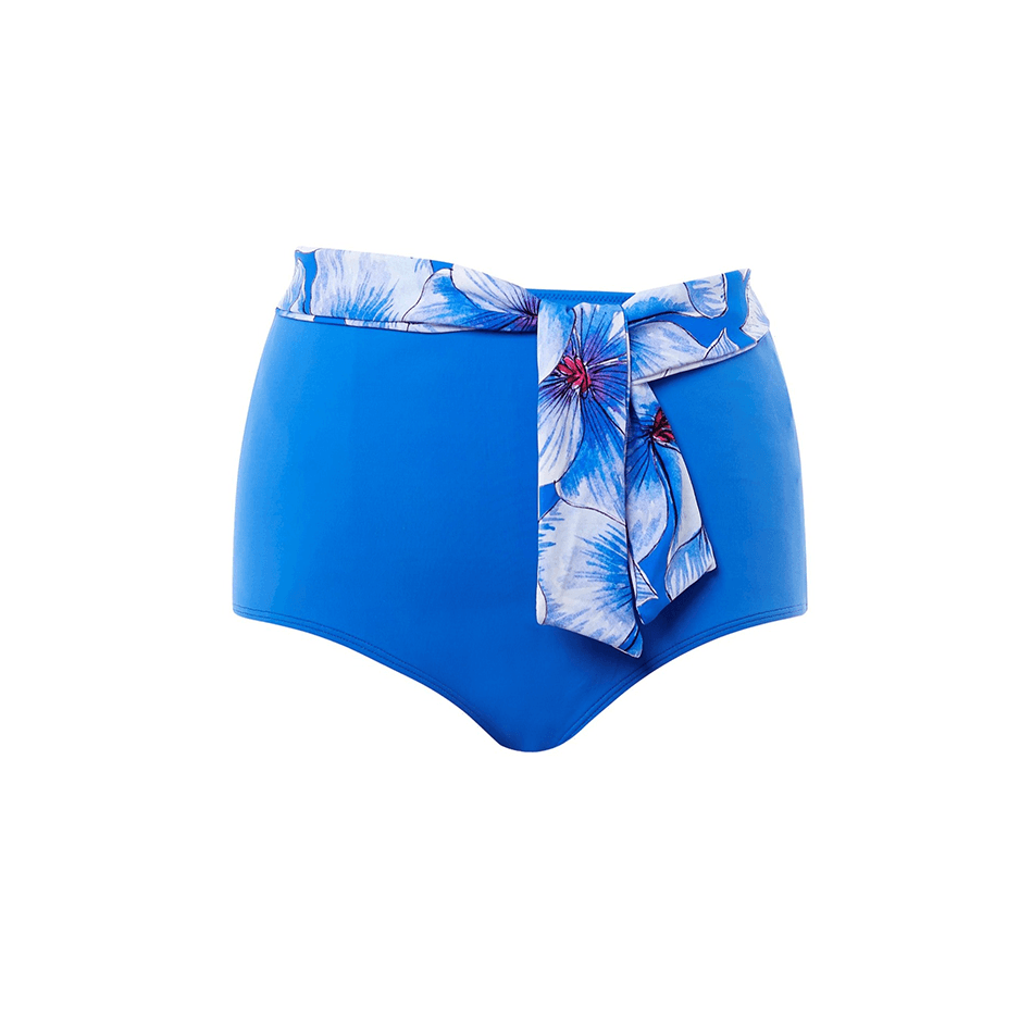 Eleanor Floral High Waist Tie Brief Blue - Seaspray Swimwear