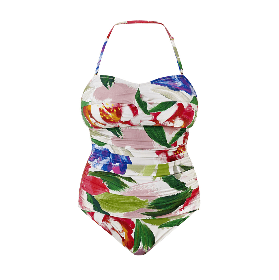 Peony Classic Draped Bandeau Swimsuit Seaspray Swimwear