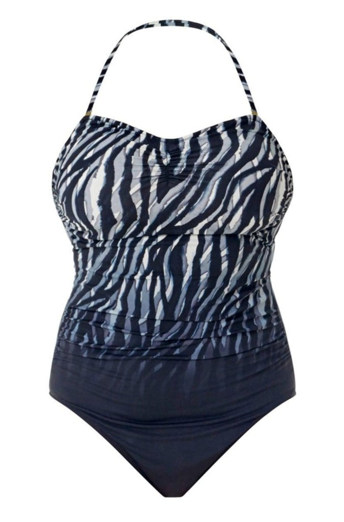 Savanna Zebra Bandeau Swimsuit Black - Seaspray Swimwear