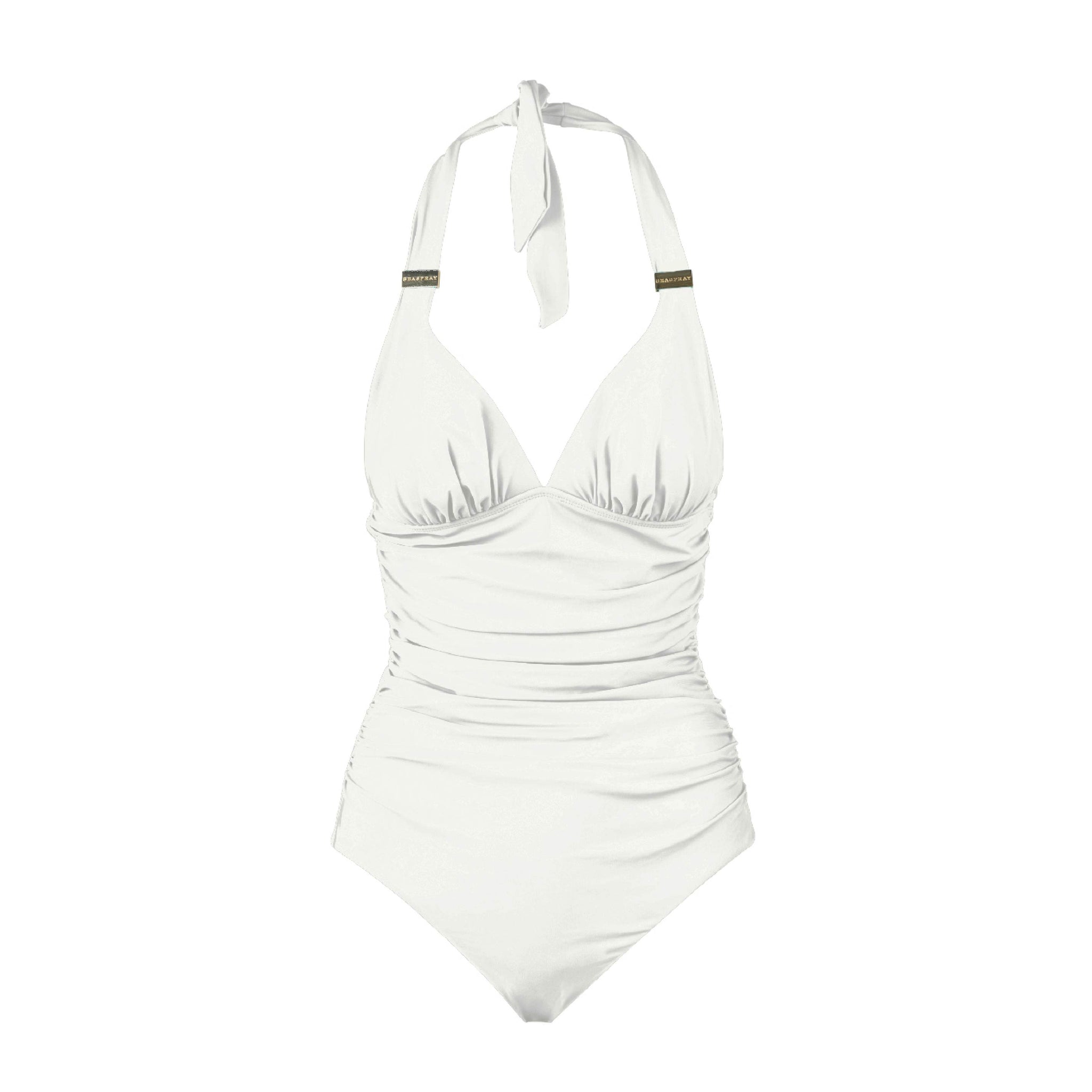 Audrey Double Draped Swimsuit Cream Regular & Long Length