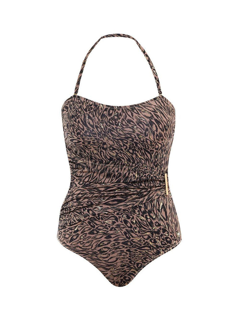 Ava Animal Wrap Bandeau Grey - Seaspray Swimwear