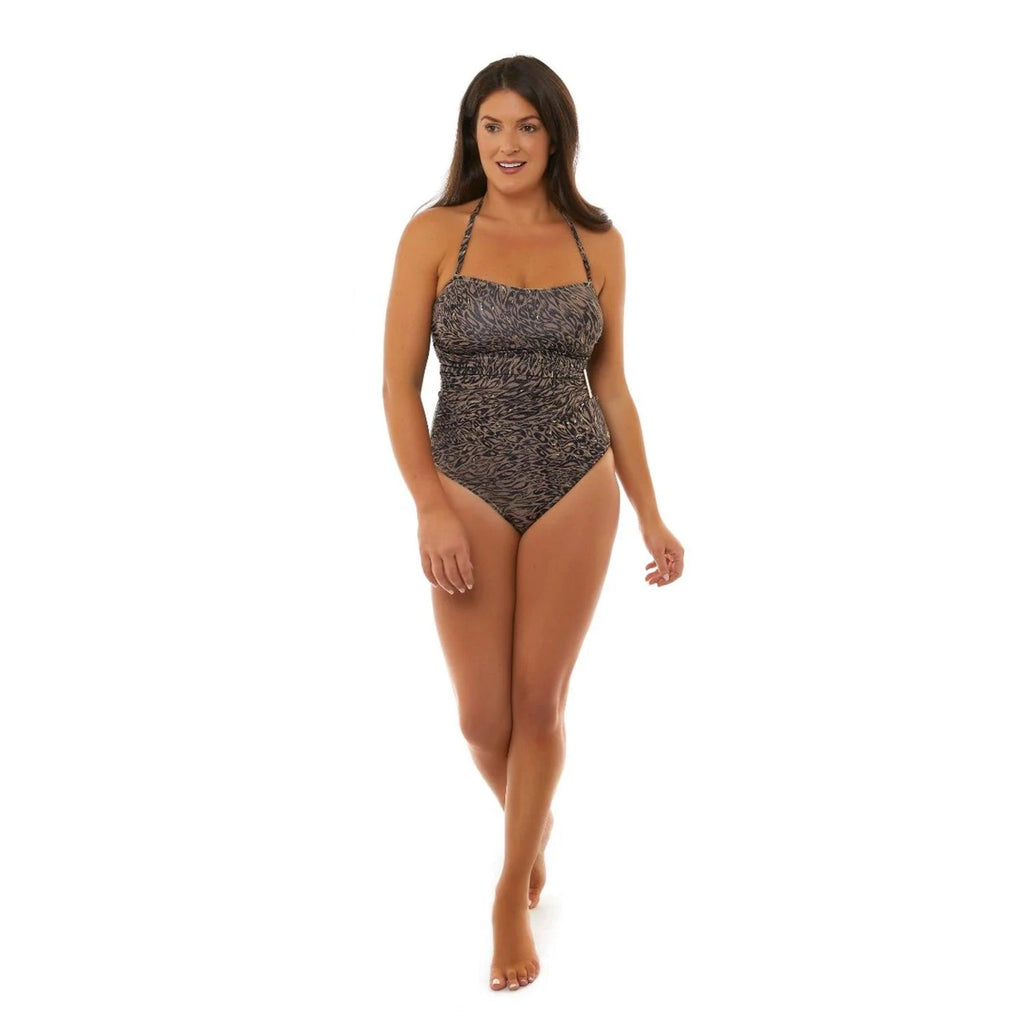 Ava Animal Wrap Bandeau Grey - Seaspray Swimwear
