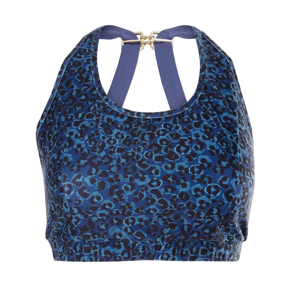 Blue Leopard Sports Bra Blue - Seaspray Swimwear