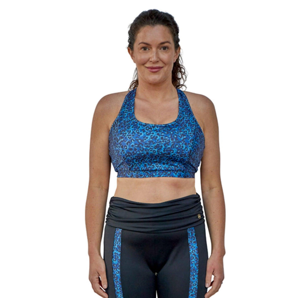 Blue Leopard Sports Bra Blue - Seaspray Swimwear
