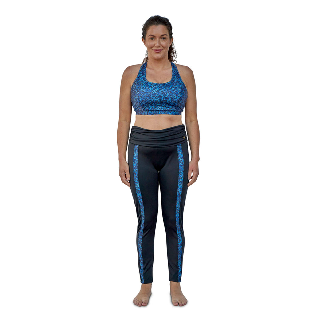 Blue Leopard Sports Bra Blue - Seaspray Swimwear