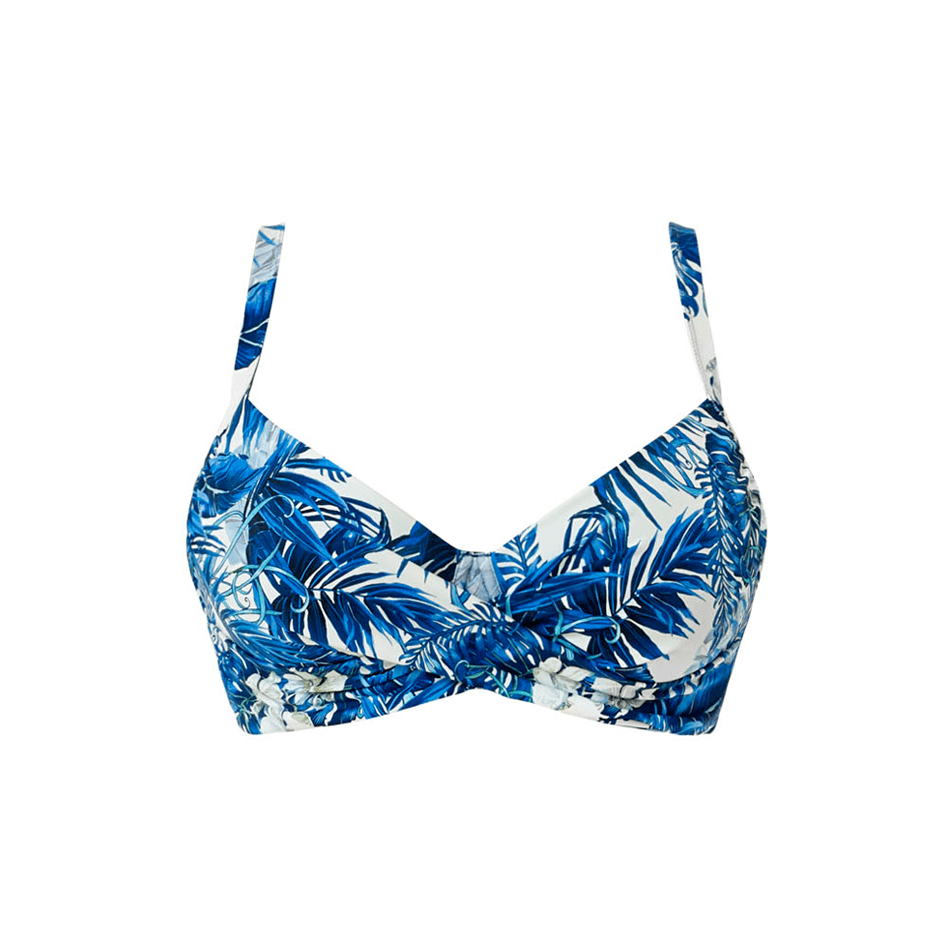 Capri Draped Underwired Bikini Top Blue - Seaspray Swimwear