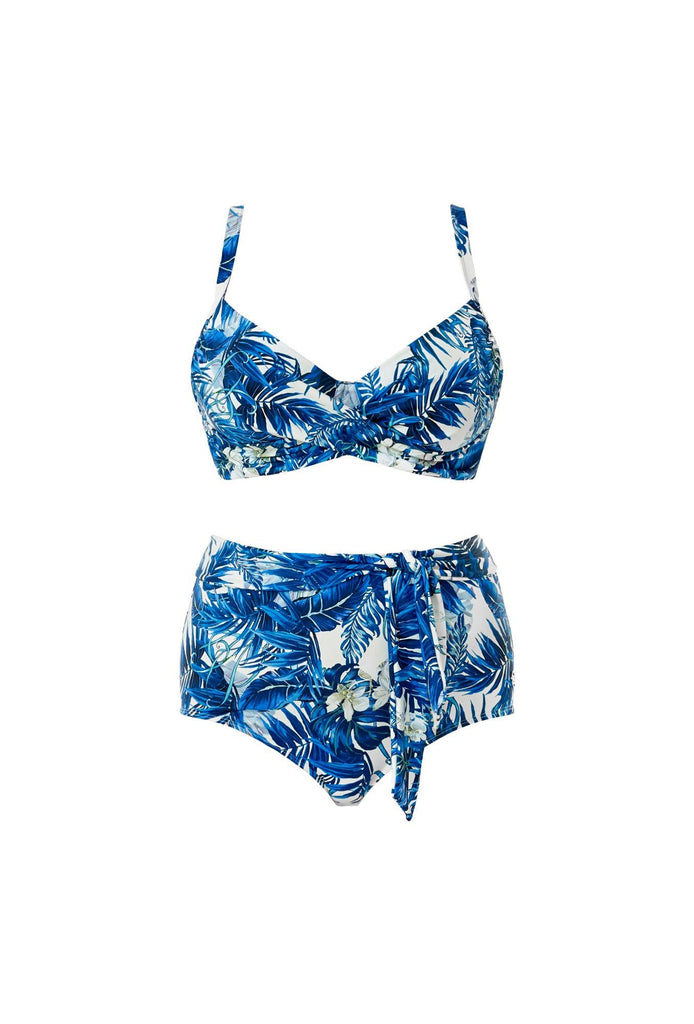 Capri Draped Underwired Bikini Top Blue - Seaspray Swimwear