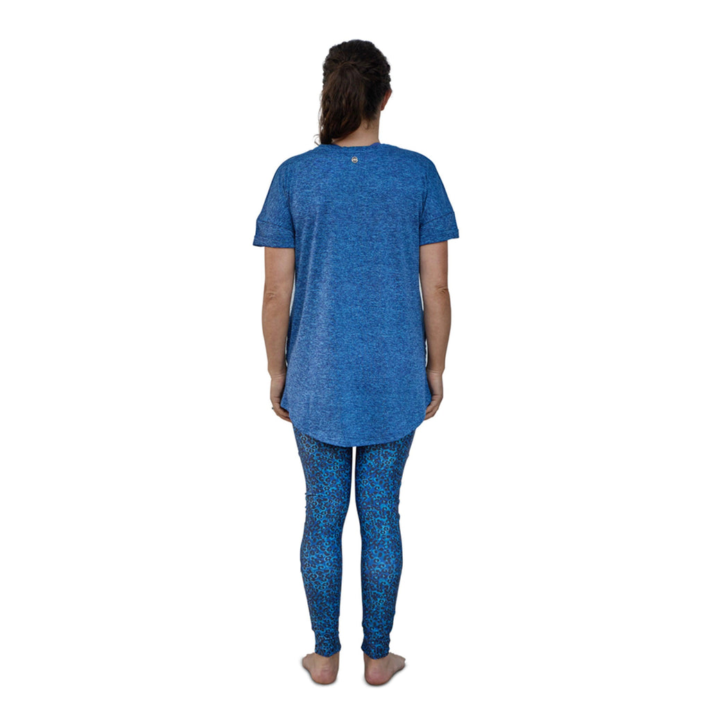 Curve Gathered Hem T-Shirt Blue Marl - Seaspray Swimwear