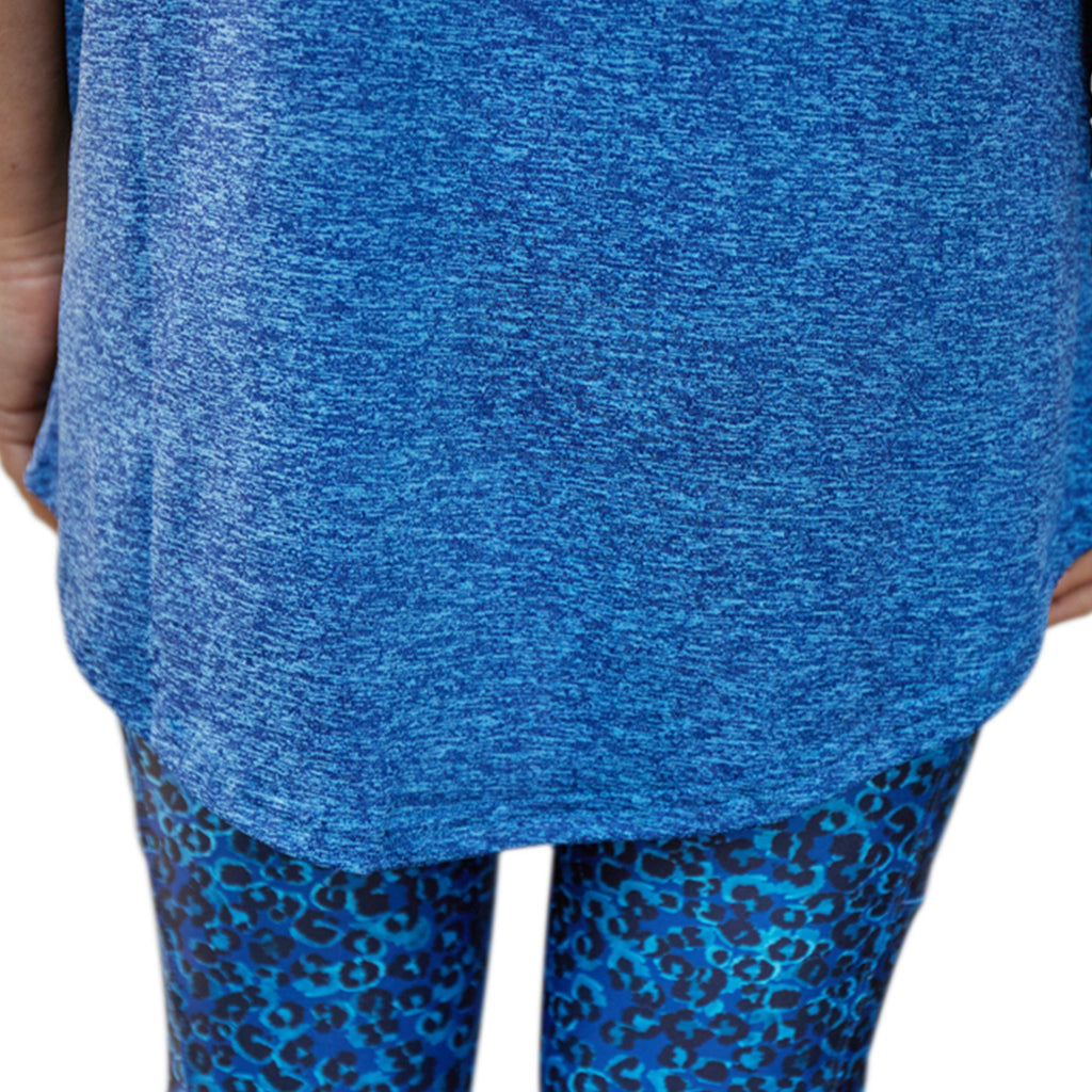 Curve Gathered Hem T-Shirt Blue Marl - Seaspray Swimwear