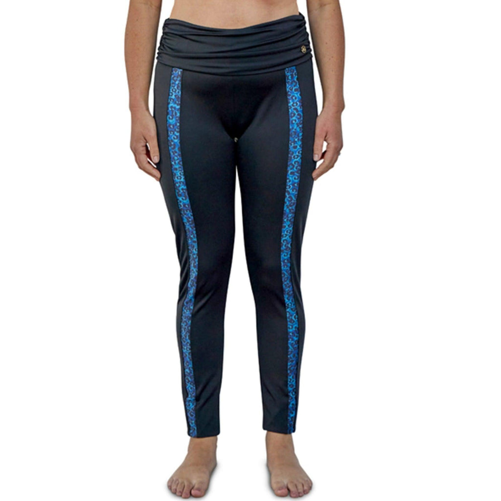 Curve Leopard Stripe Legging Blue - Seaspray Swimwear