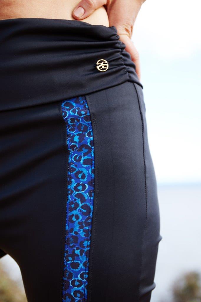 Curve Leopard Stripe Legging Blue - Seaspray Swimwear