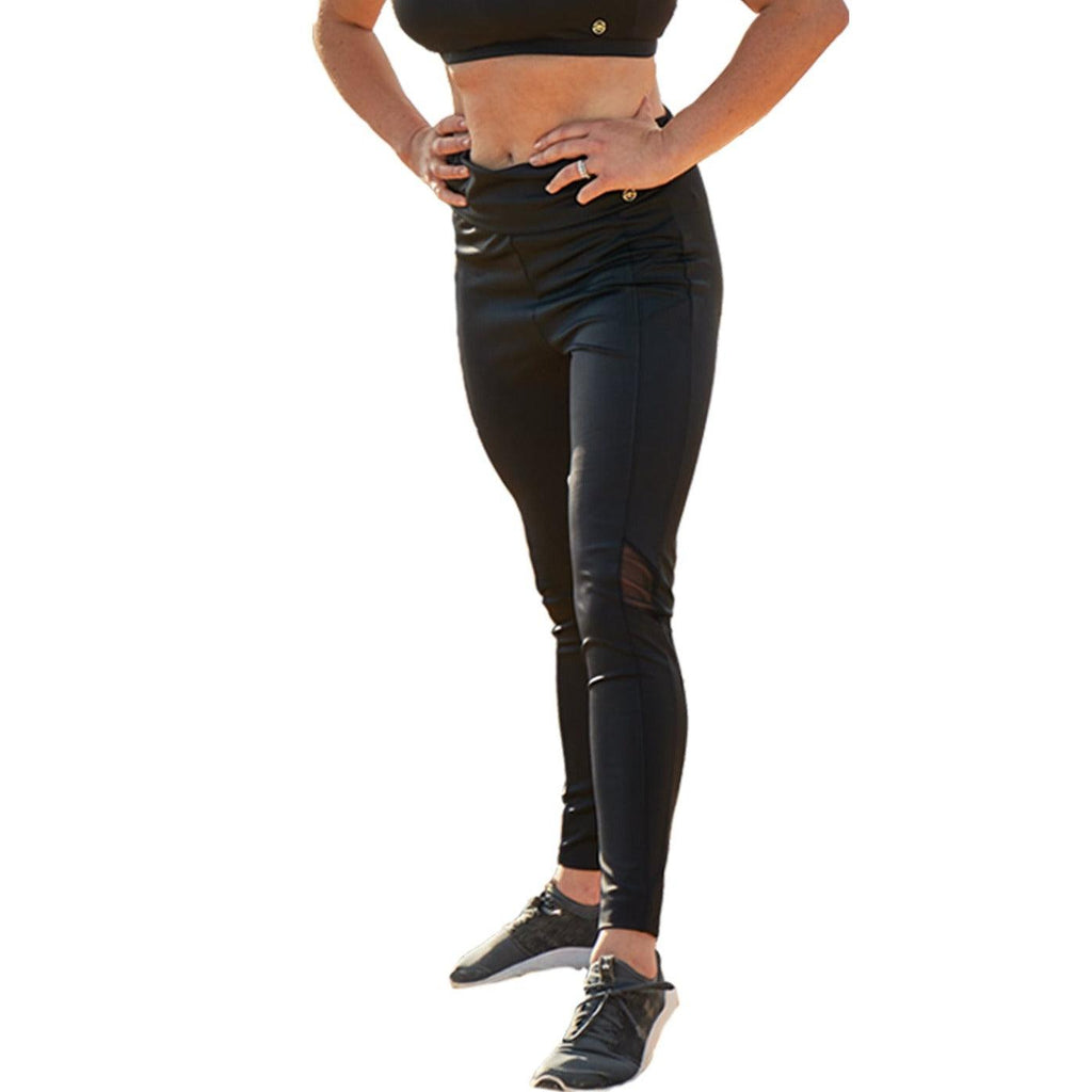 Curve Mesh Panel Legging Black - Seaspray Swimwear