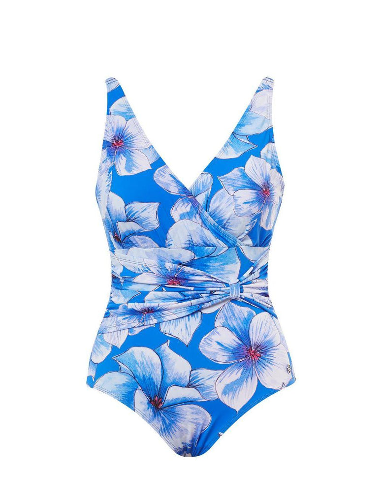 Eleanor Floral Bow Swimsuit Blue - Seaspray Swimwear