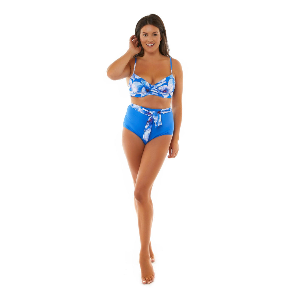 Eleanor Floral Twist Bikini Blue - Seaspray Swimwear