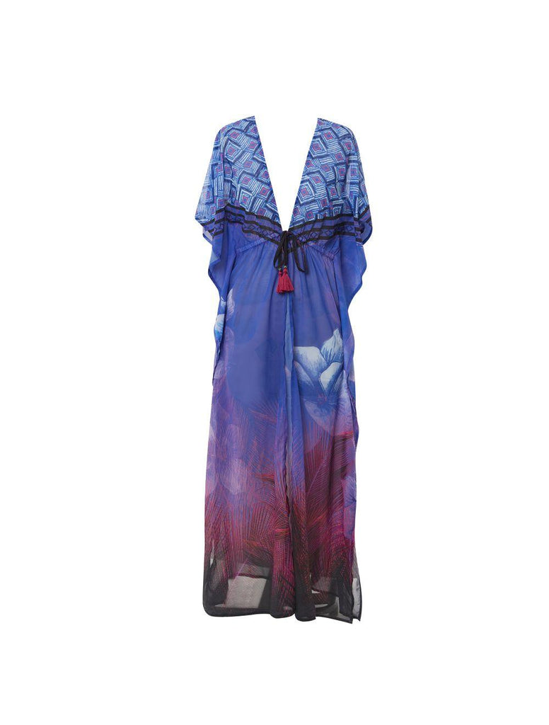 Eleanor Florence Maxi Kaftan Blue - Seaspray Swimwear