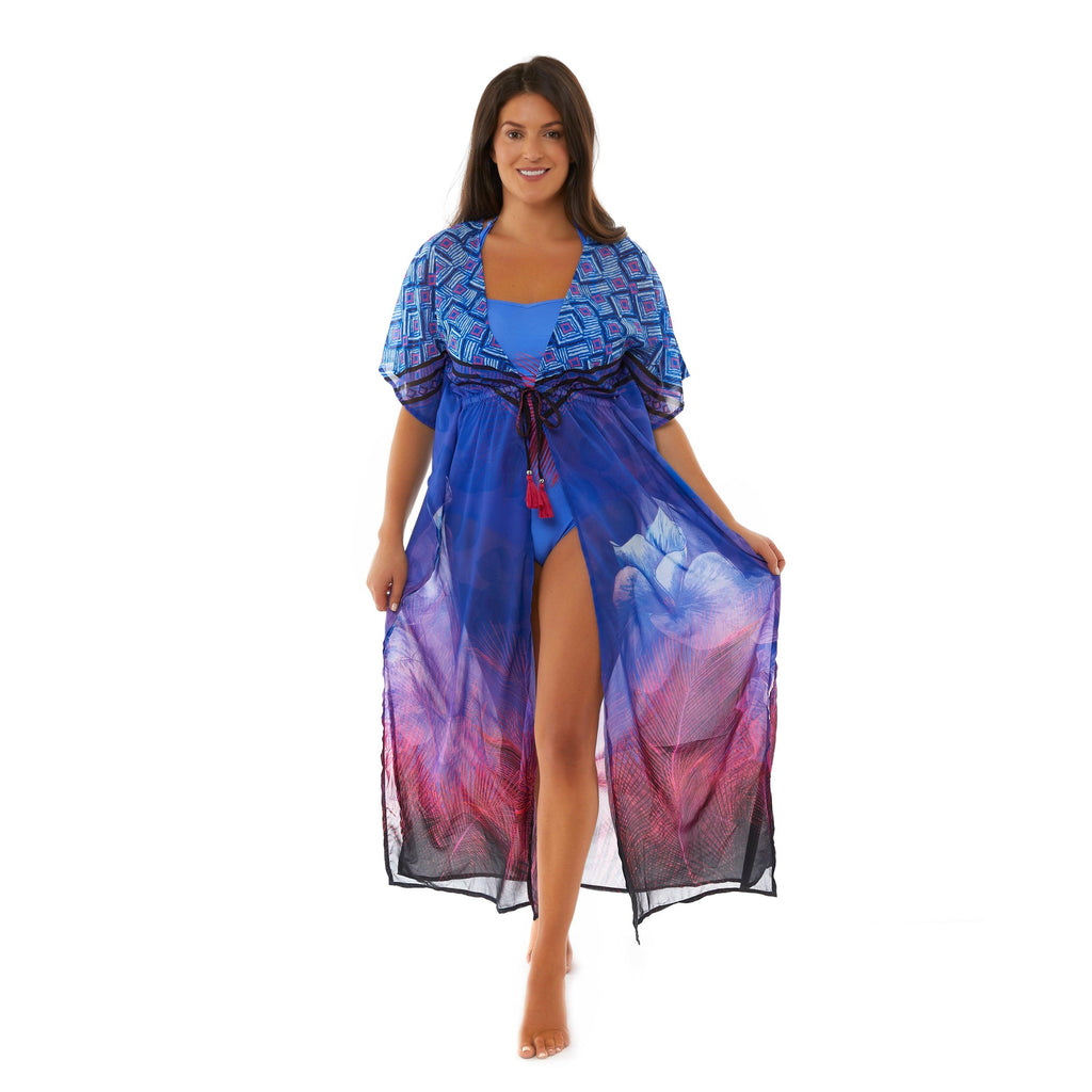 Eleanor Florence Maxi Kaftan Blue - Seaspray Swimwear