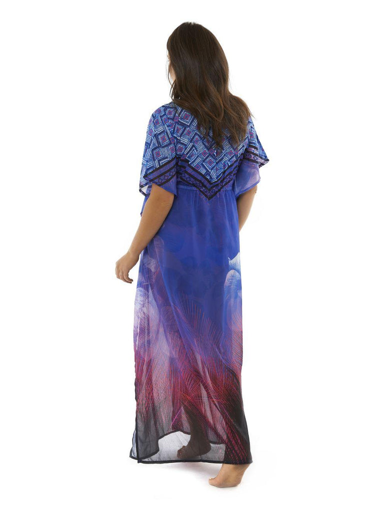 Eleanor Florence Maxi Kaftan Blue - Seaspray Swimwear
