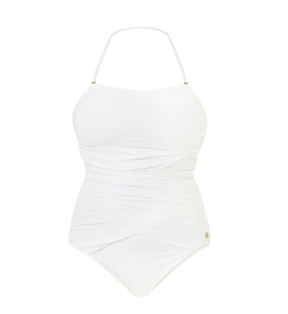 Isabel Draped Bandeau White - Seaspray Swimwear