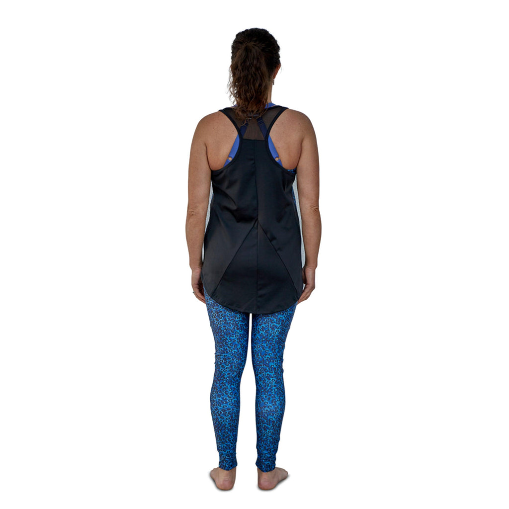 Leopard Contrast Sports Vest Blue - Seaspray Swimwear