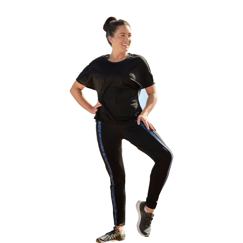 Mesh Hem Boxy T-Shirt Black - Seaspray Swimwear