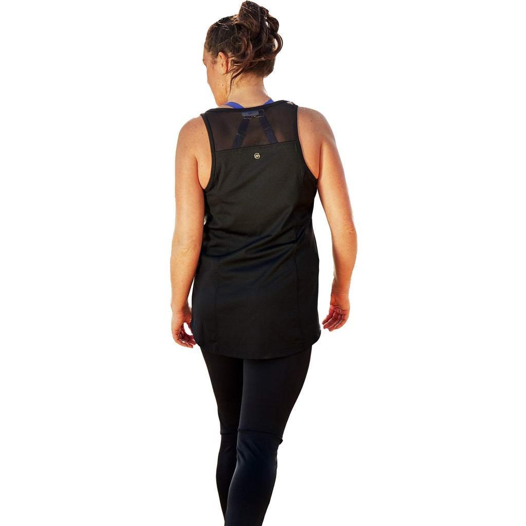 Mesh Panel Sports Vest Black - Seaspray Swimwear