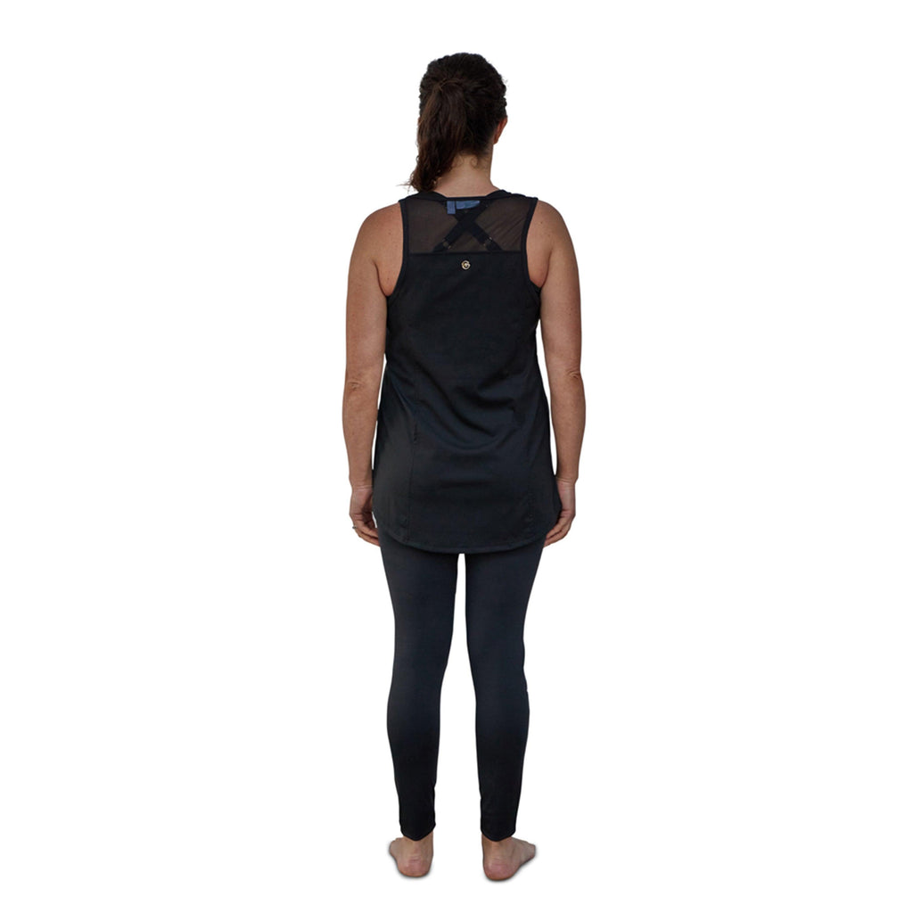 Mesh Panel Sports Vest Black - Seaspray Swimwear