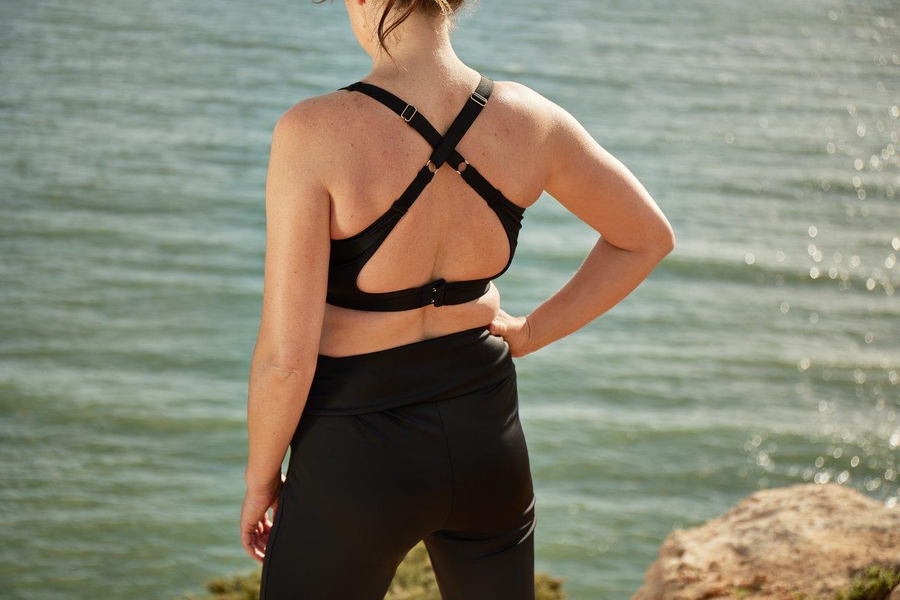 Mesh Sports Crop Top Black Seaspray Swimwear