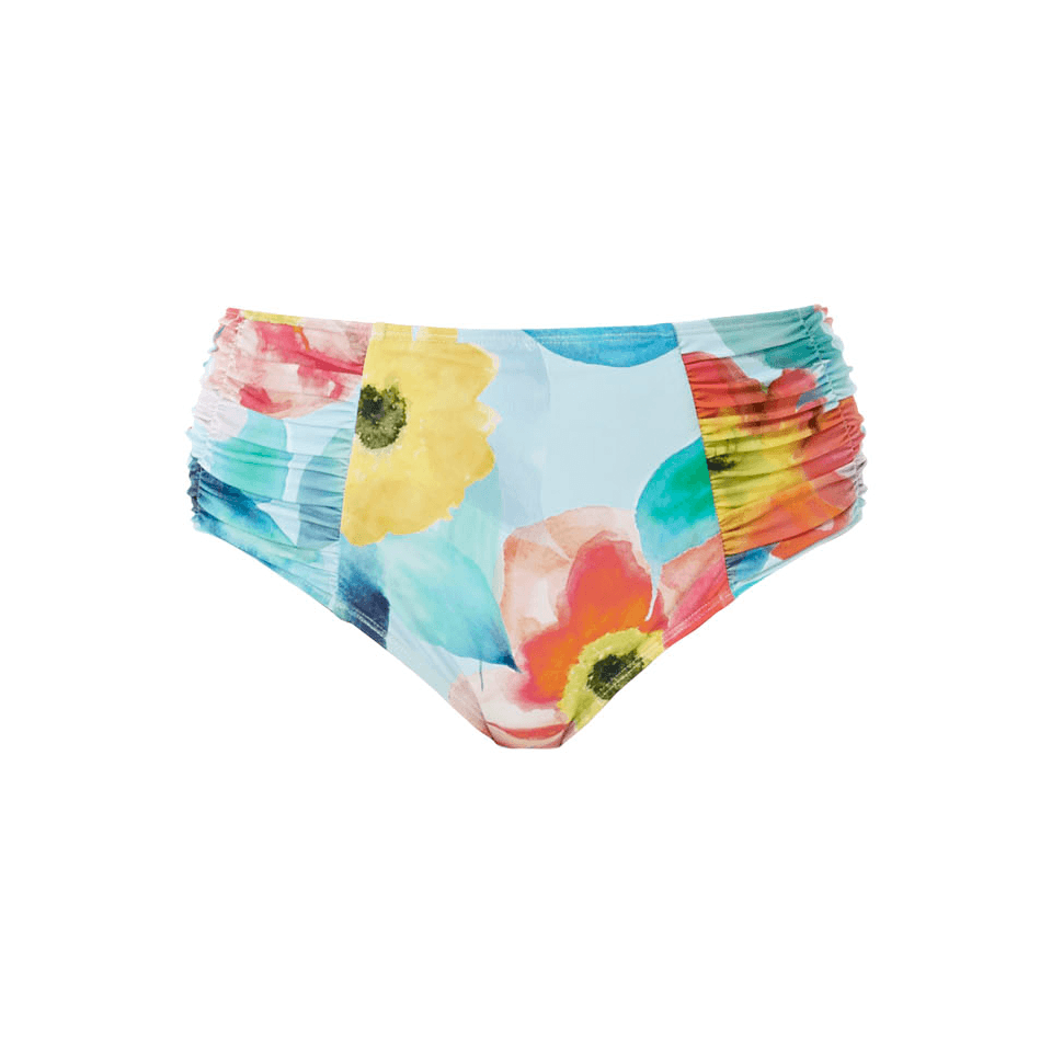 Poppy Gathered Brief Aqua - Seaspray Swimwear