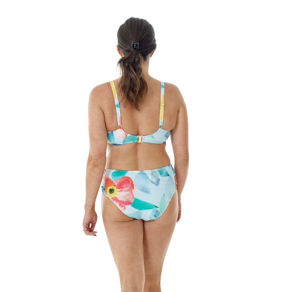 Poppy Gathered Brief Aqua - Seaspray Swimwear