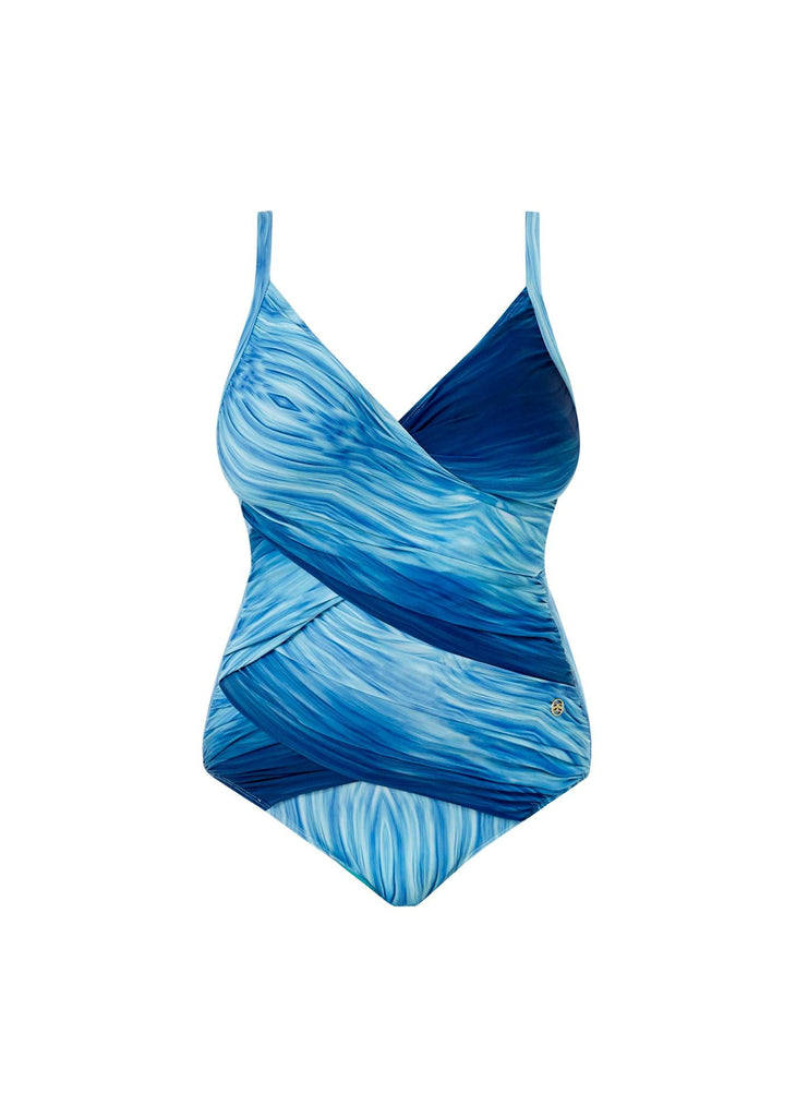 Rosa Ombre Doubled Draped Strap Suit Blue - Seaspray Swimwear