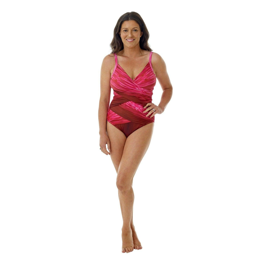 Rosa Ombre Doubled Draped Strap Suit Pink - Seaspray Swimwear