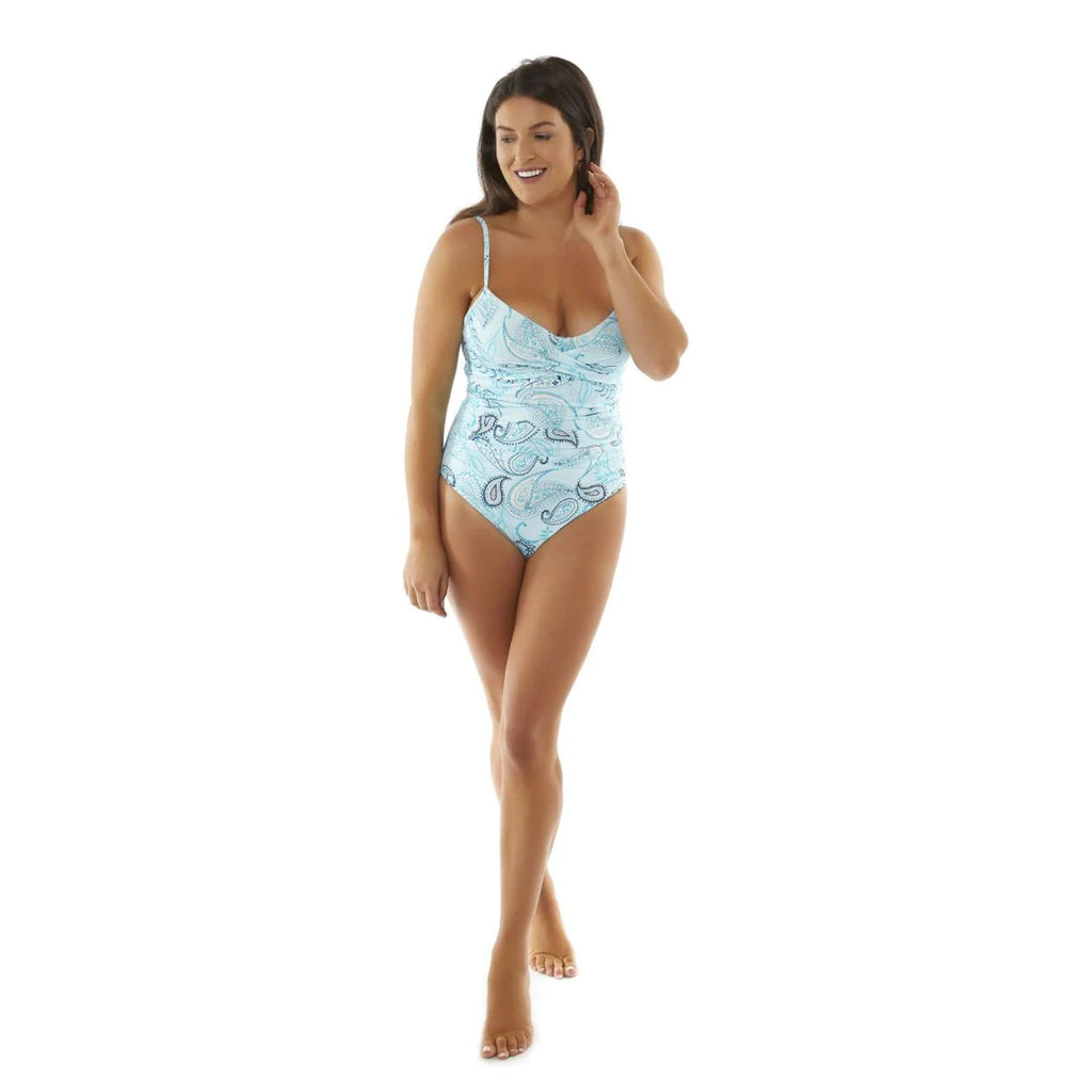 Rosalind Paisley Underwired Swimsuit Blue - Seaspray Swimwear
